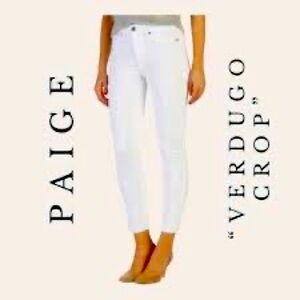 VURDIGO CROP SKINNY PAIGE JEANS! CRISP WHITE!